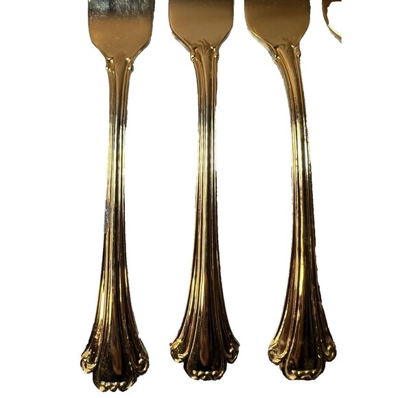 FB Rogers Golden Plated Electroplate American Chipendale Flatware 5 Dinner - Picture 5 of 16